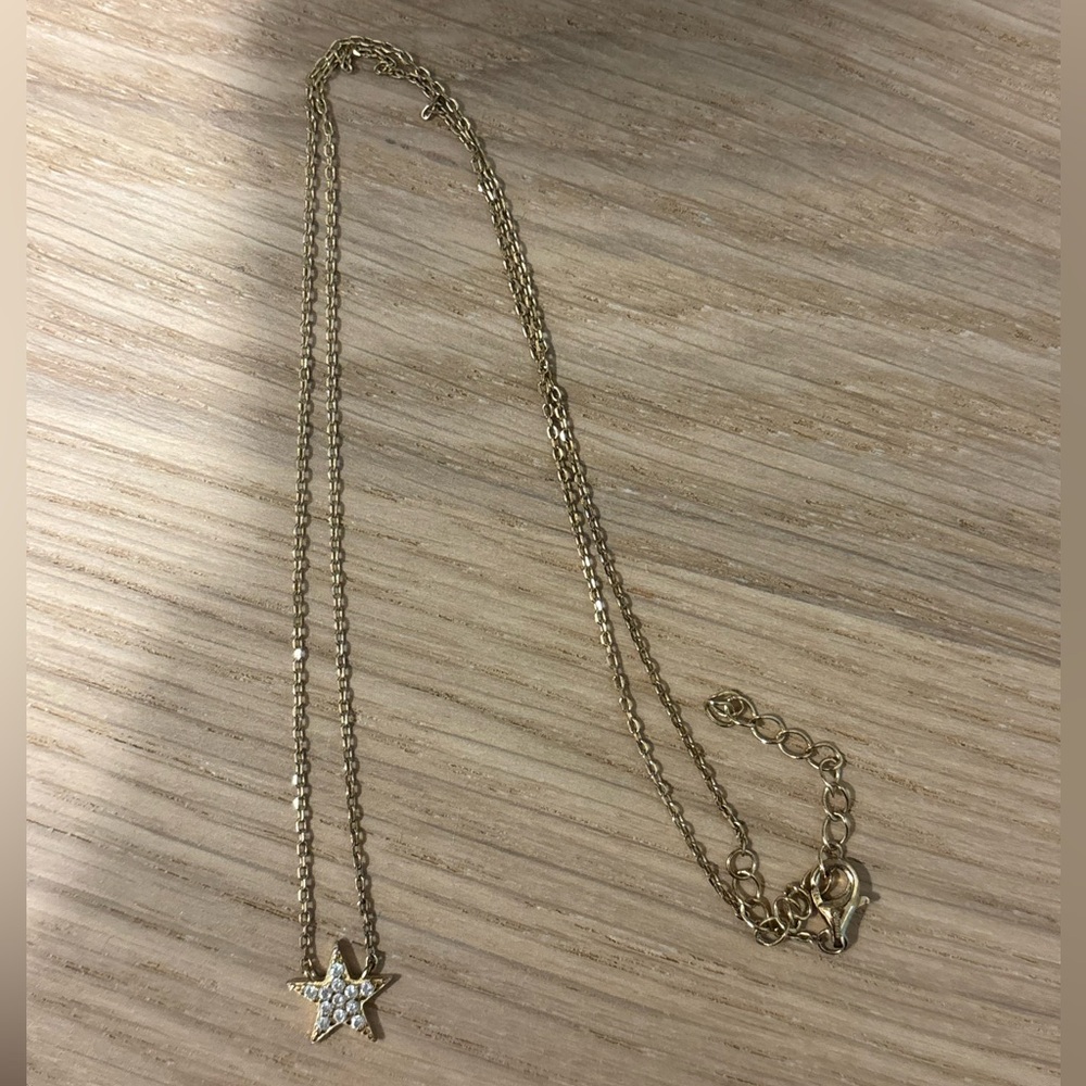 Amanda Deer Pave Star Pendant Neckplace, 14 karat gold plated